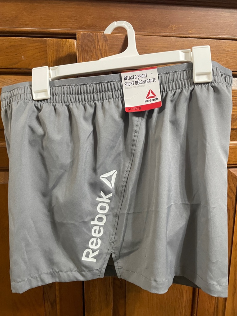 Reebok Light Gray Athletic Relaxed Shorts with White Logo
